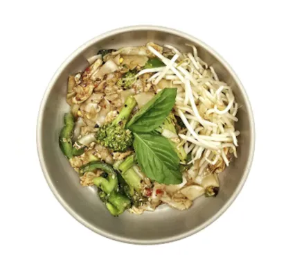 Spicy Drunken Noodles with Thai basil