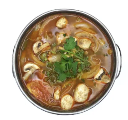 Tom Yum soup with shrimp and mushrooms